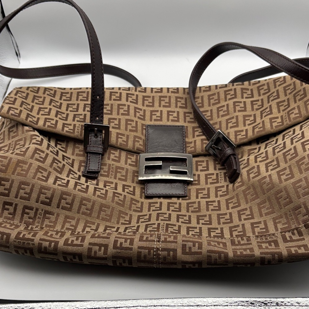 Fendi Tan and Brown Monogram Handbag - Picture 5 of 16